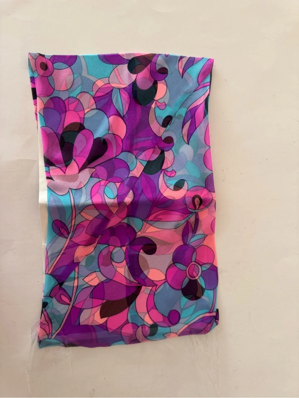 Pure Silk Smoke Ring Scarf - Multicolor Floral